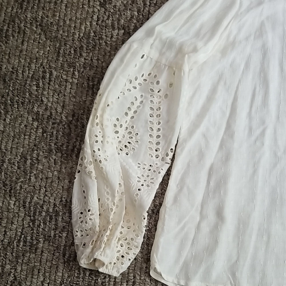 Maurices Cream Relaxed Blouse with Embellished Details - Picture 2 of 3